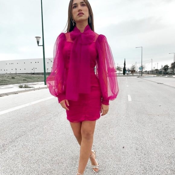 Zara Tulle Swiss dot dress - Picture 5 of 16